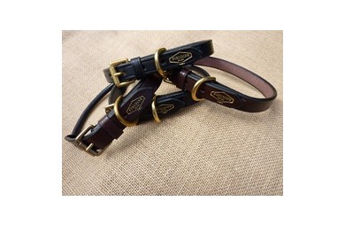 Flat Bridle Leather Dog Collars